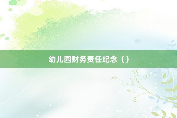 幼儿园财务责任纪念（）